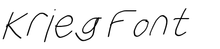 Krieg Font Oblique Schriftart