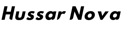 Hussar Nova Bold Italic Schriftart