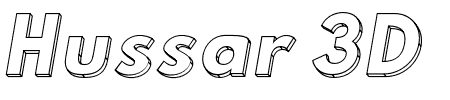 Hussar 3D One Italic Schriftart