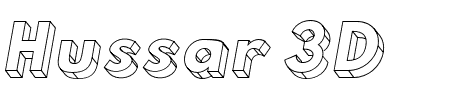 Hussar 3D Three Italic Schriftart
