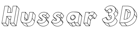 Hussar 3D Four Italic Schriftart