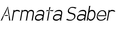 Armata Saber Regular Italic Schriftart