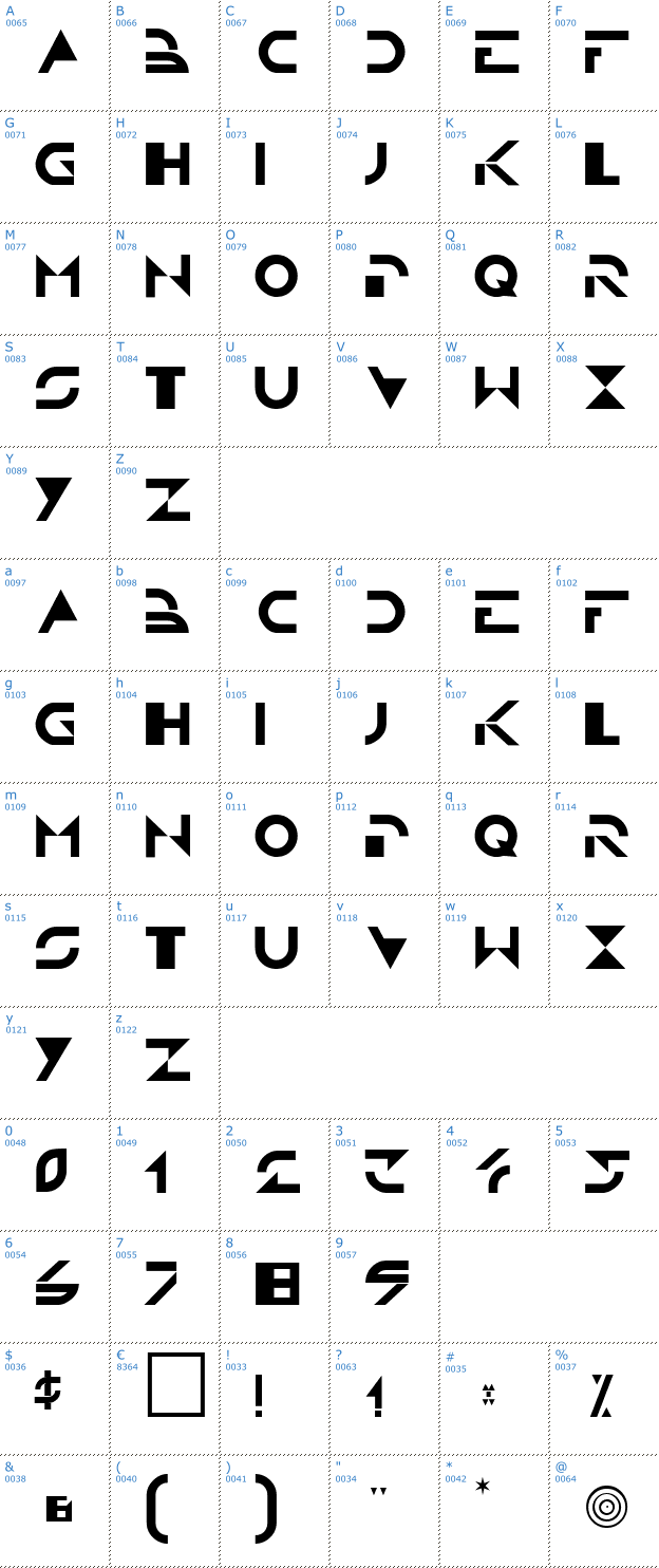 Schriftzeichen Tron Font