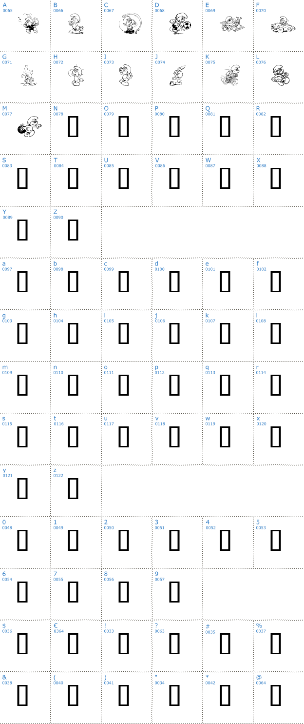 Schriftzeichen Smurfin Font