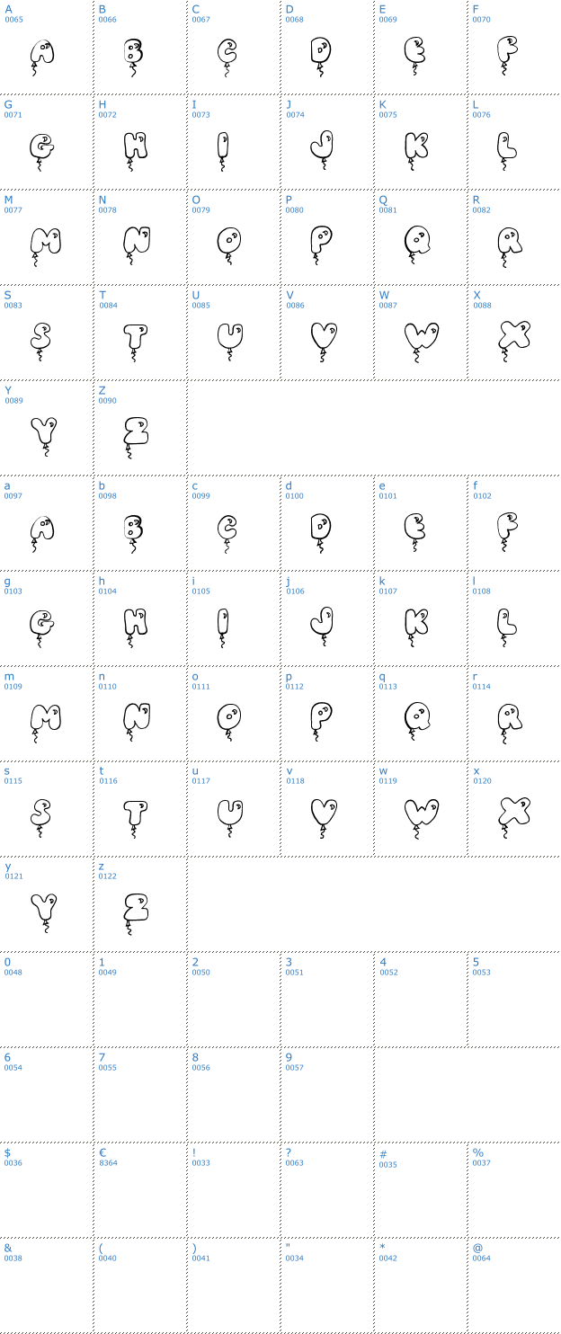 Schriftzeichen JI Balloon Caps Font