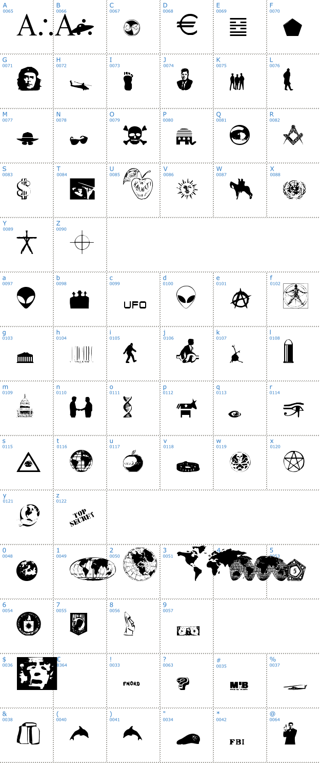 Schriftzeichen Illuminati Font