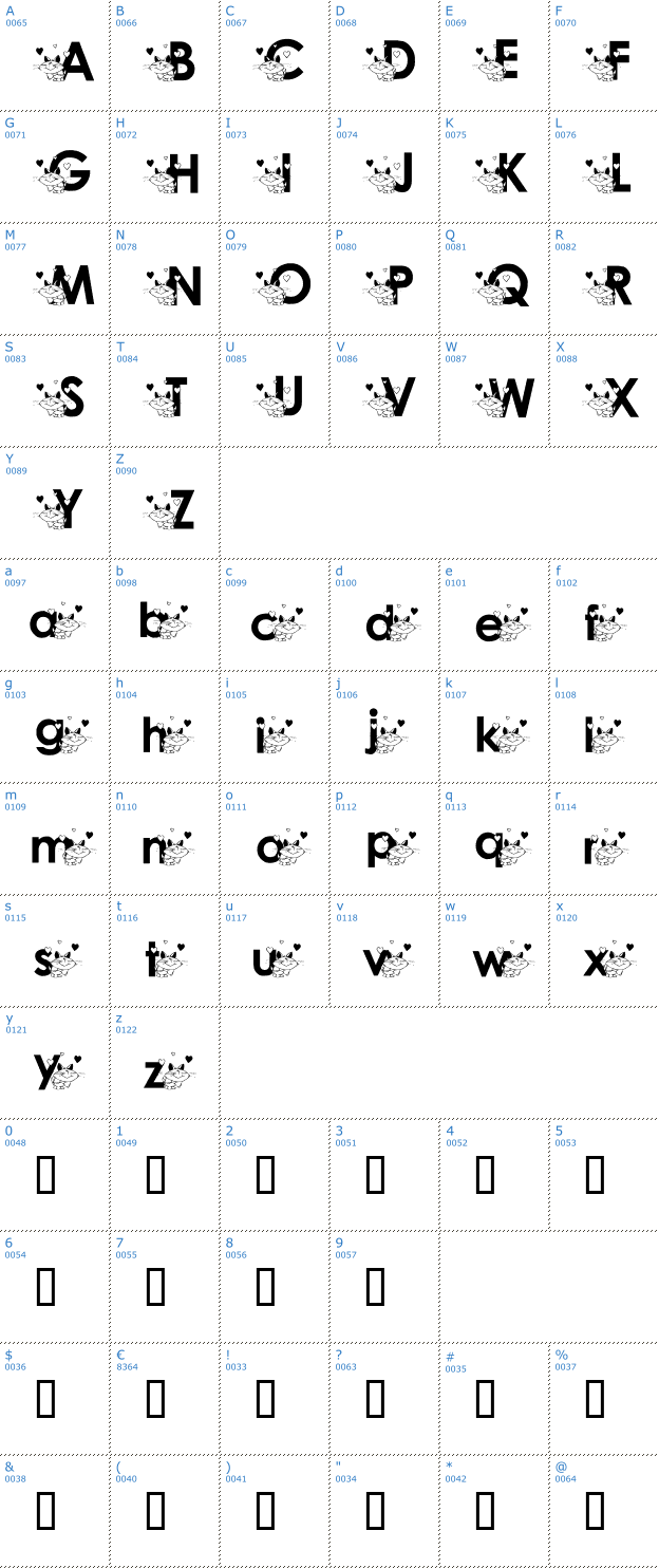 Schriftzeichen Katzcatz KG Font