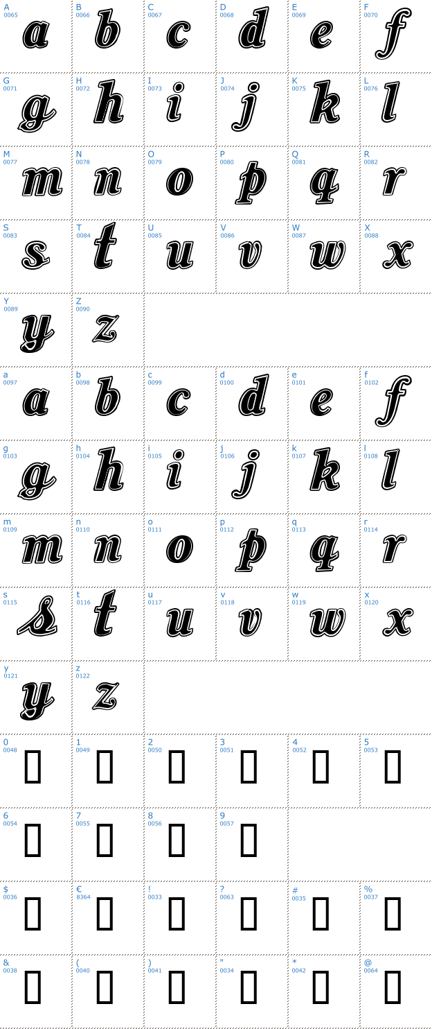 Schriftzeichen oil Font