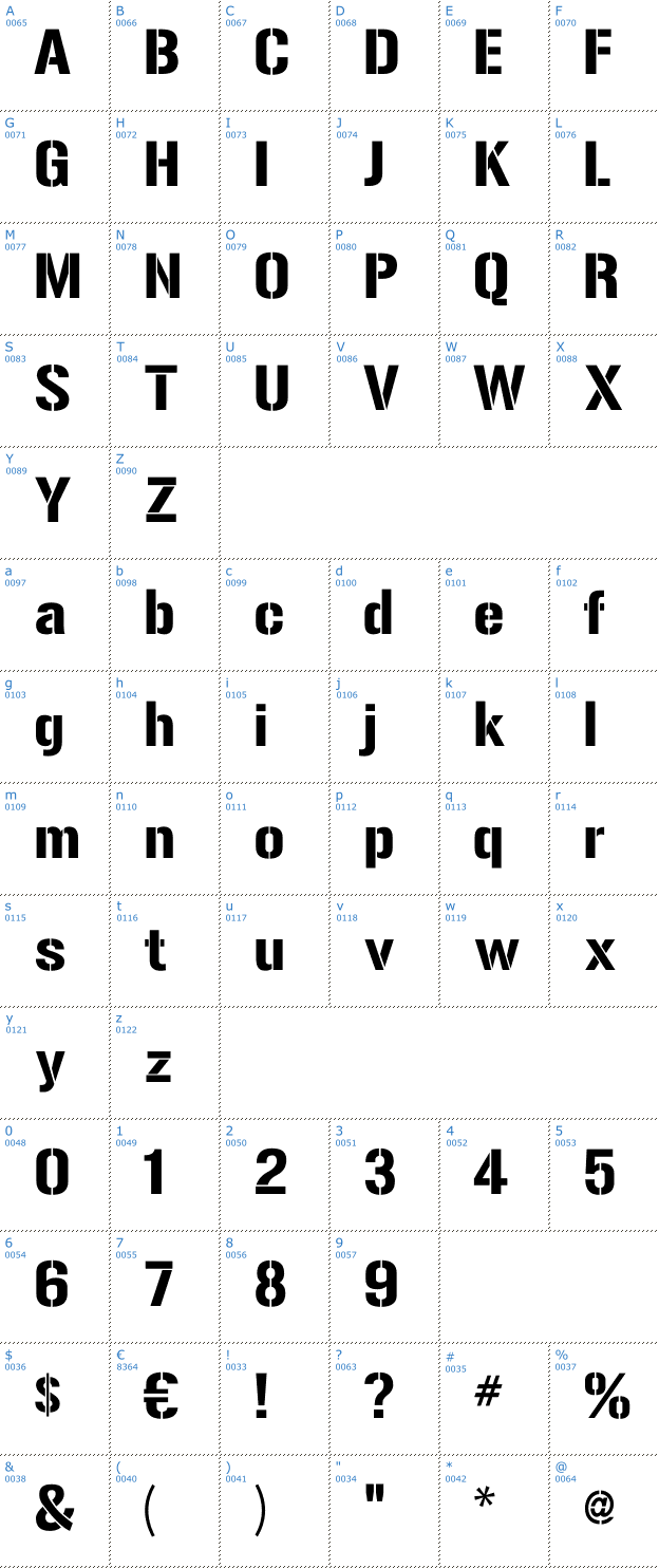 Schriftzeichen Gunplay Font