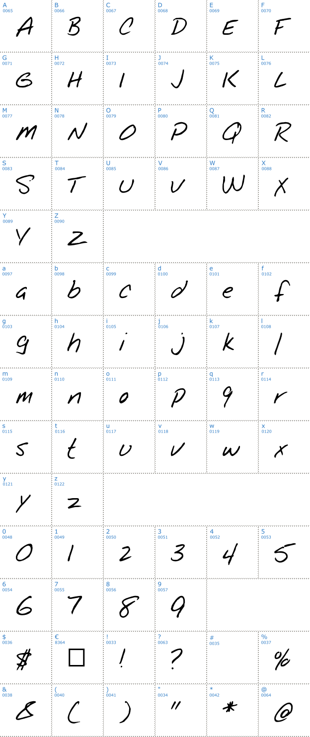 Schriftzeichen Notepad Font