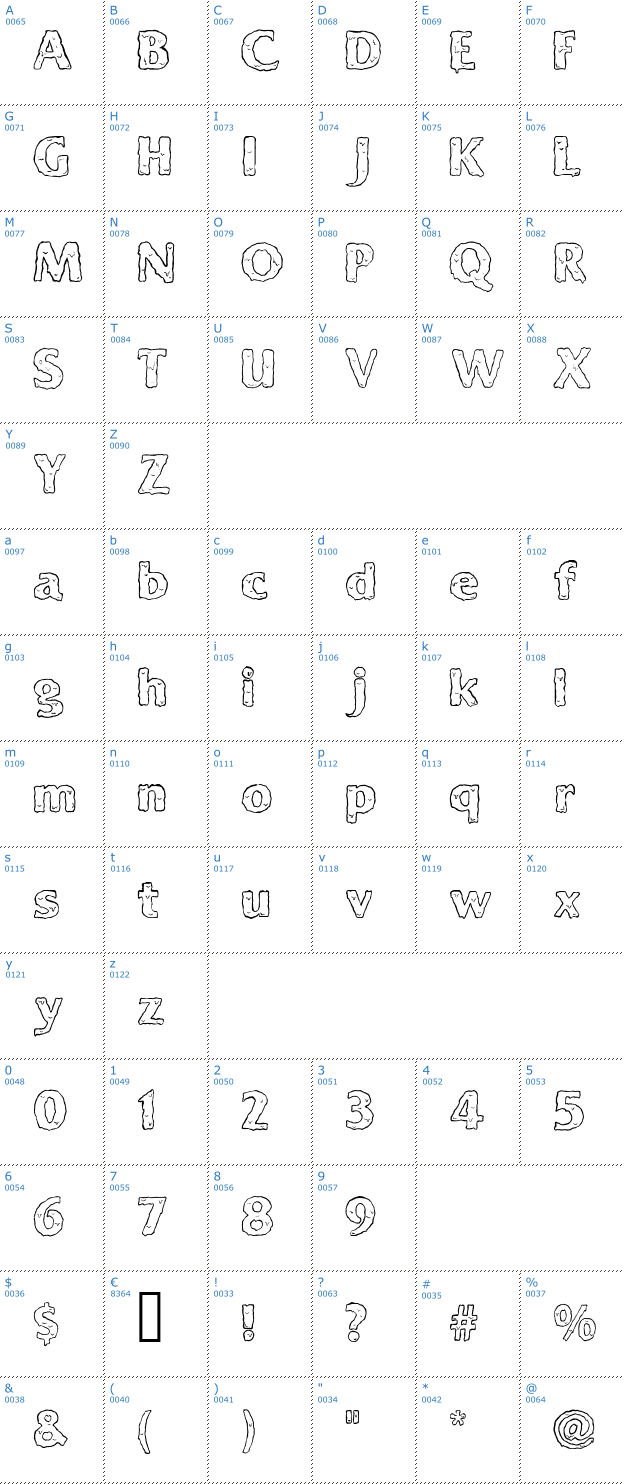 Schriftzeichen Ooky Font