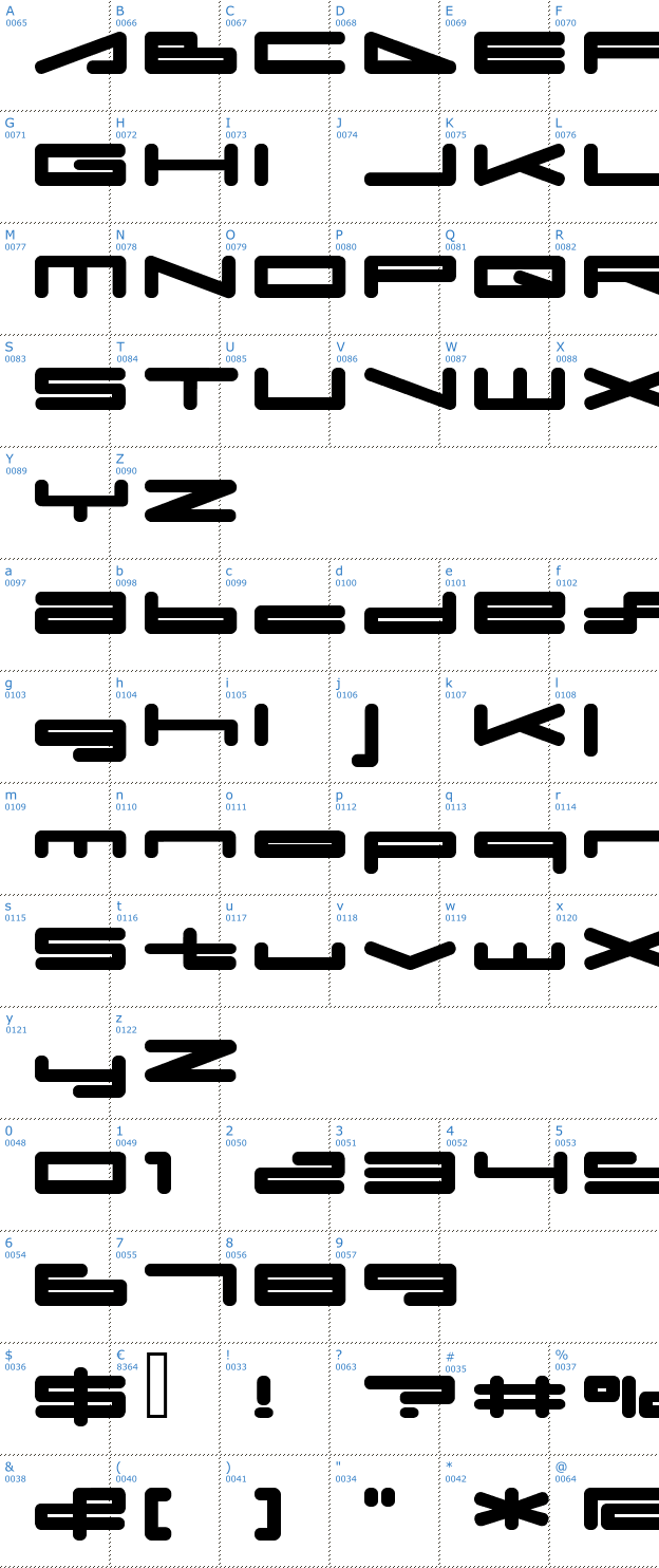 Schriftzeichen umop Font