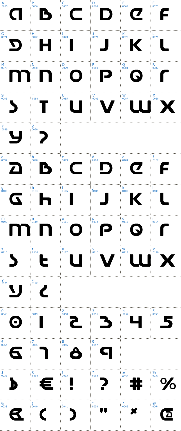 Schriftzeichen Universal Jack Font