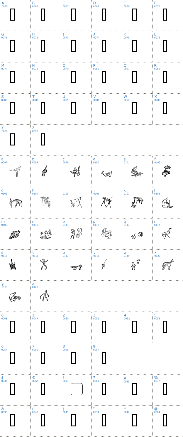 Schriftzeichen Aboriginebats Font