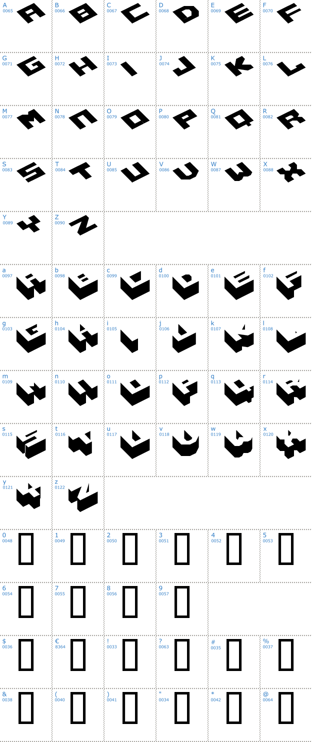 Schriftzeichen Hexagon Font