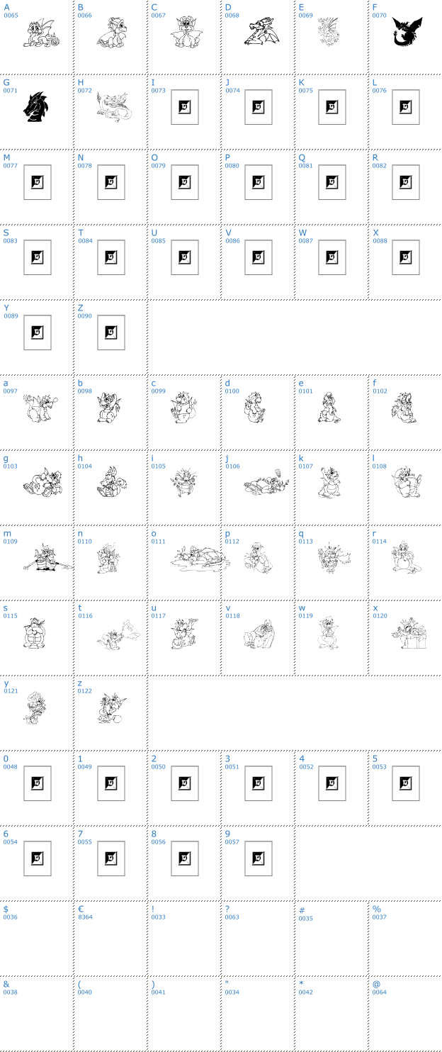 Schriftzeichen Delightful Lil Dragons Font