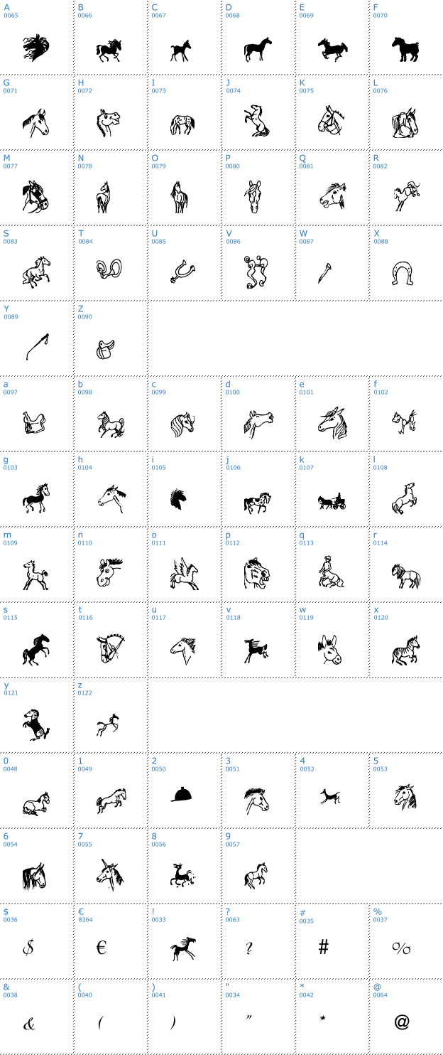 Schriftzeichen Horse Dings Font
