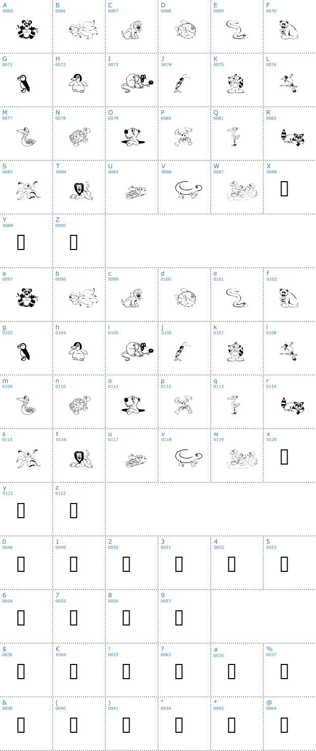 Schriftzeichen KR lil Buddies Font
