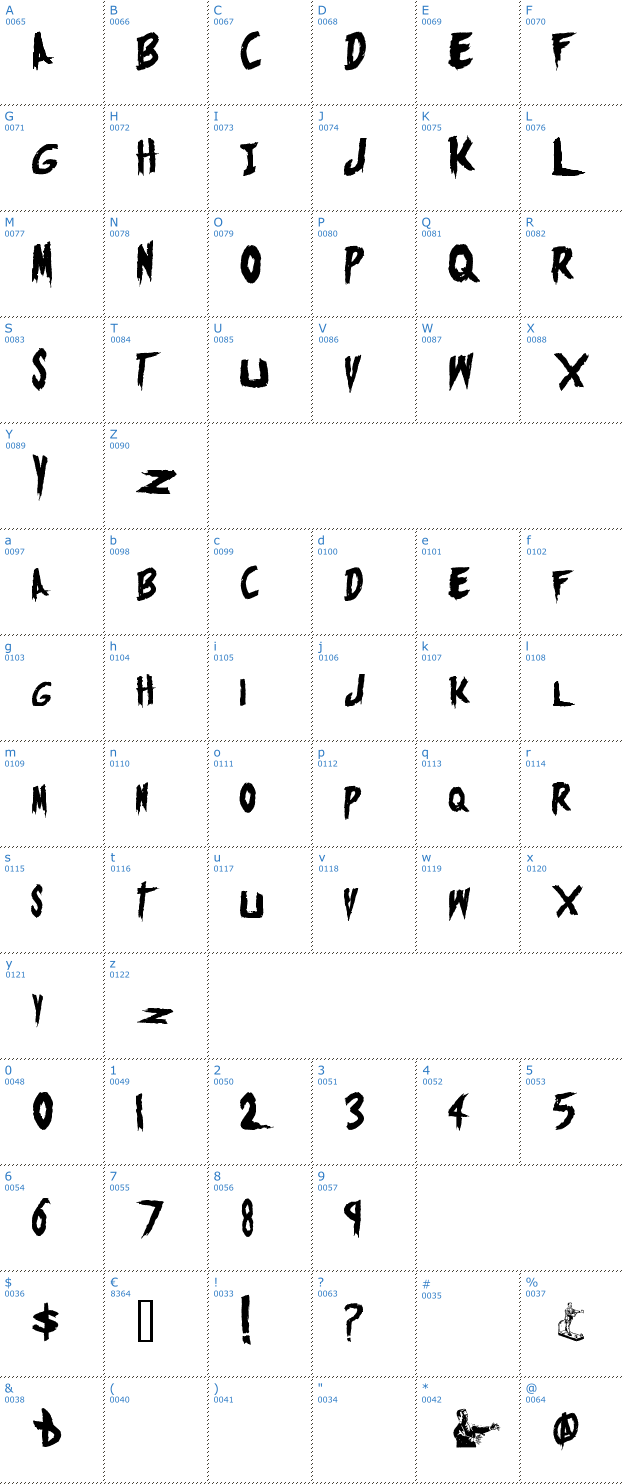 Schriftzeichen Monster Attack! Font