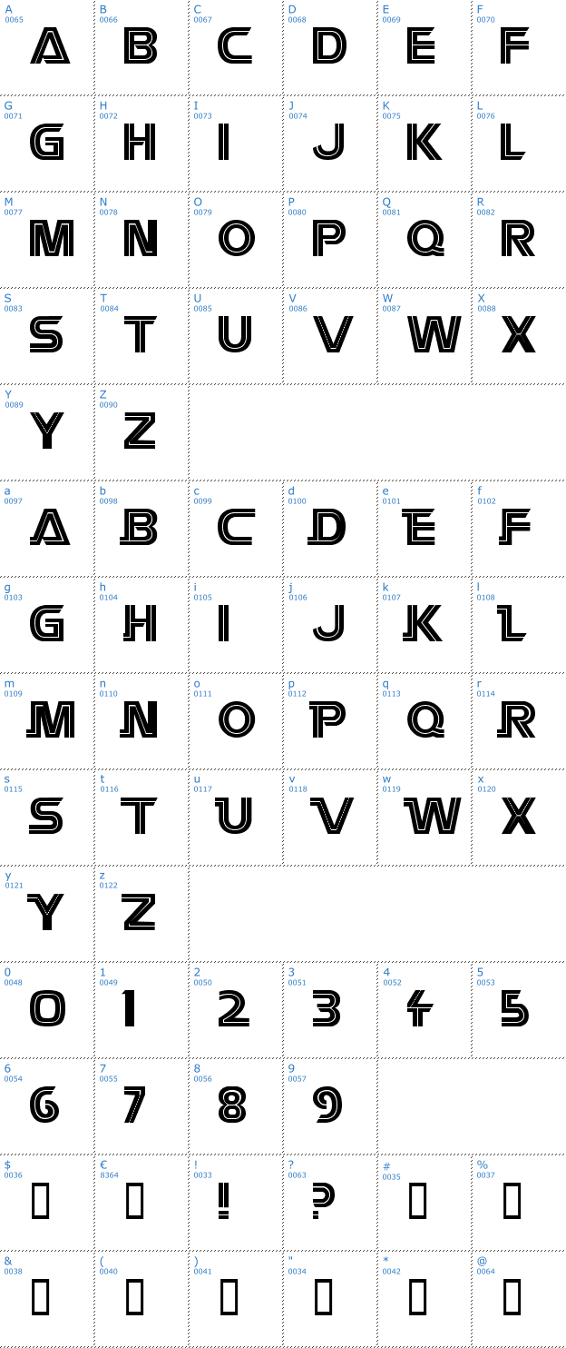 Schriftzeichen Battlestar Font