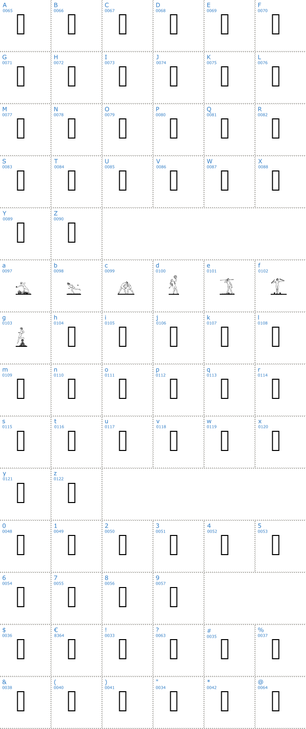 Schriftzeichen Atleter Font