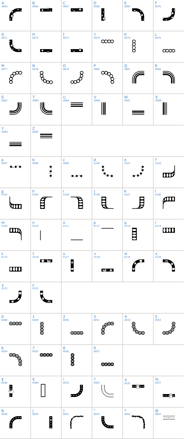 Schriftzeichen Bordermon Font