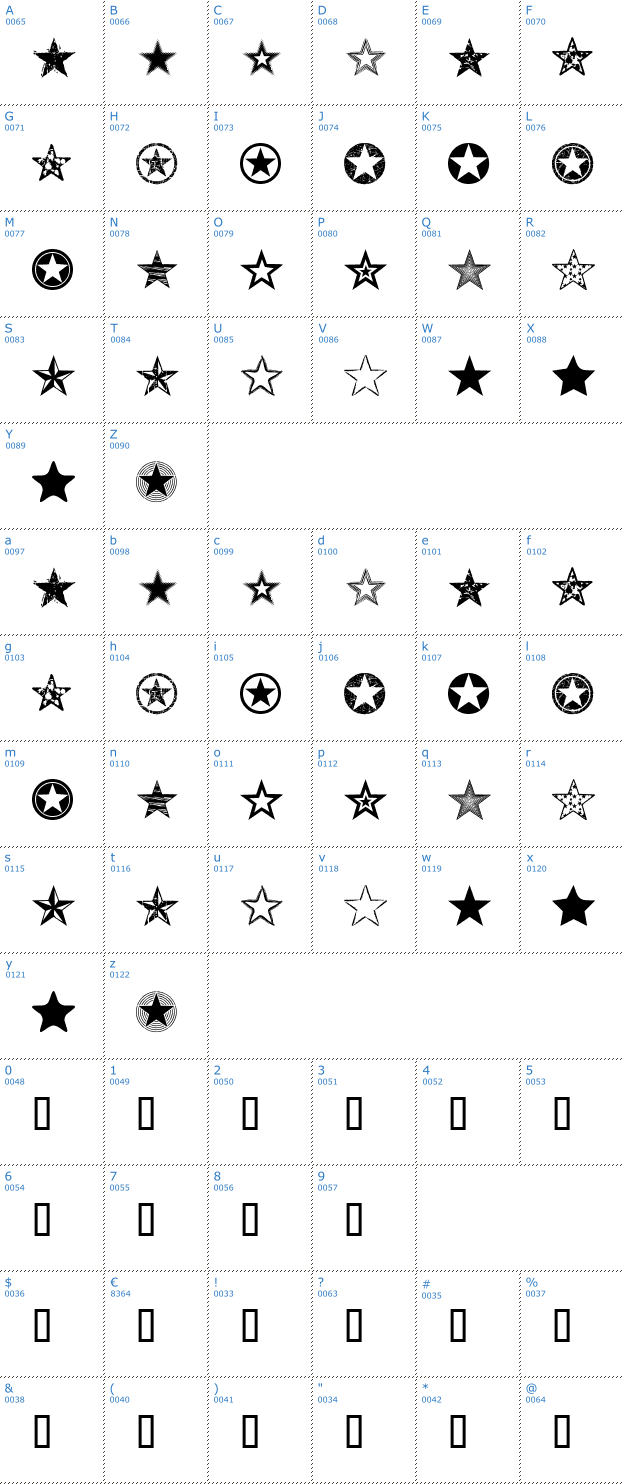 Schriftzeichen Seeing Stars Font