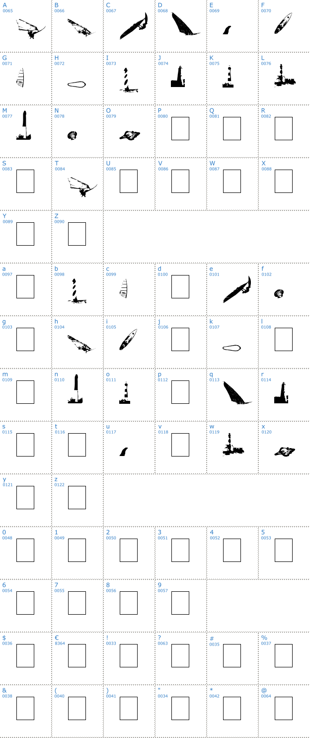 Schriftzeichen Surf Bat Font