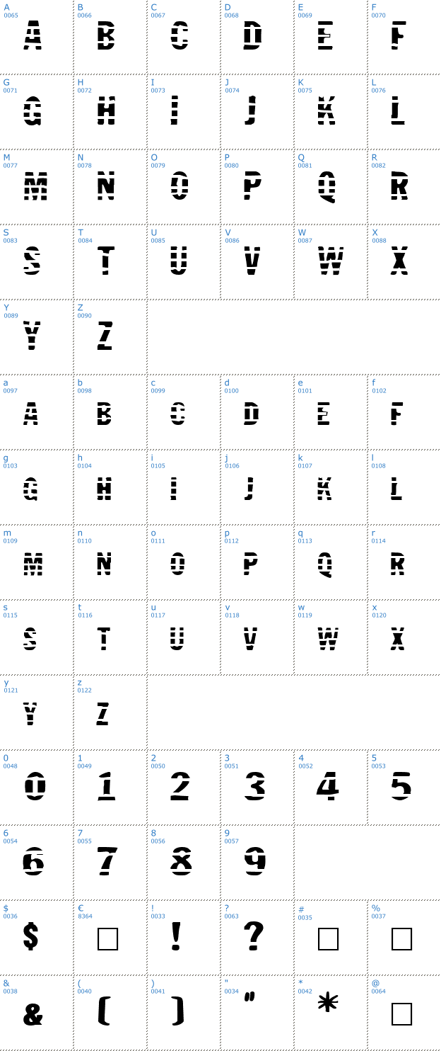 Schriftzeichen Jailbird Font