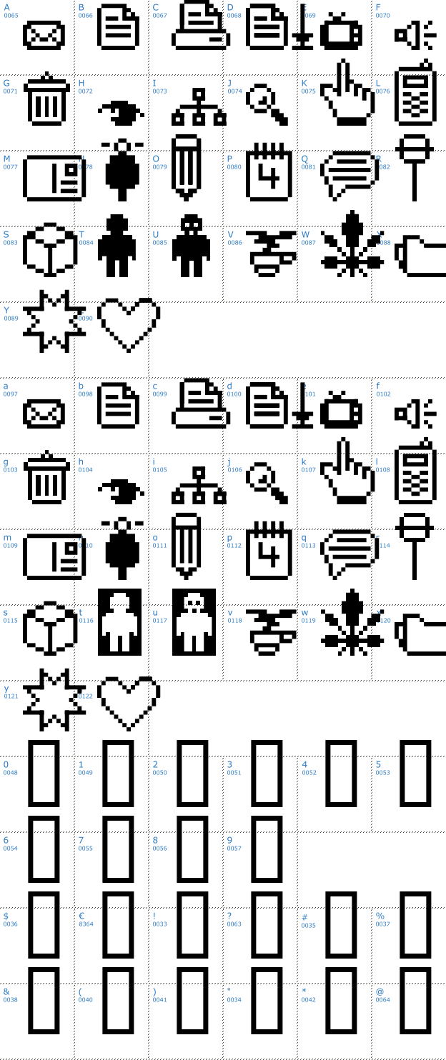 Schriftzeichen Spaider Symbol Font