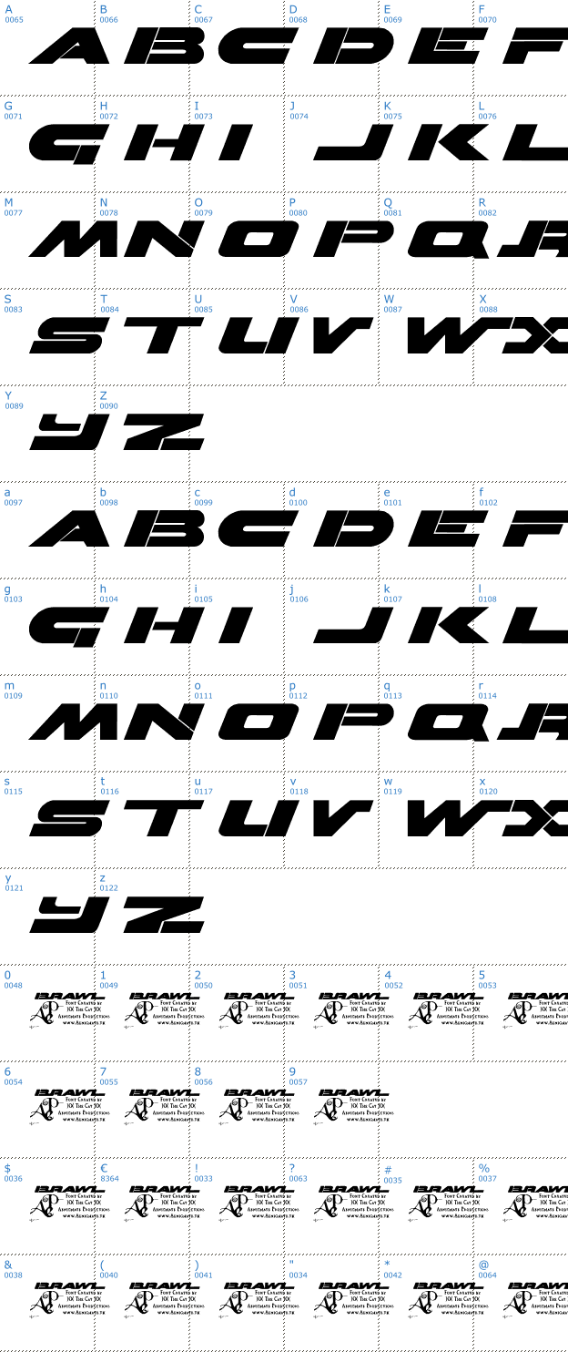 Schriftzeichen Brawl Font