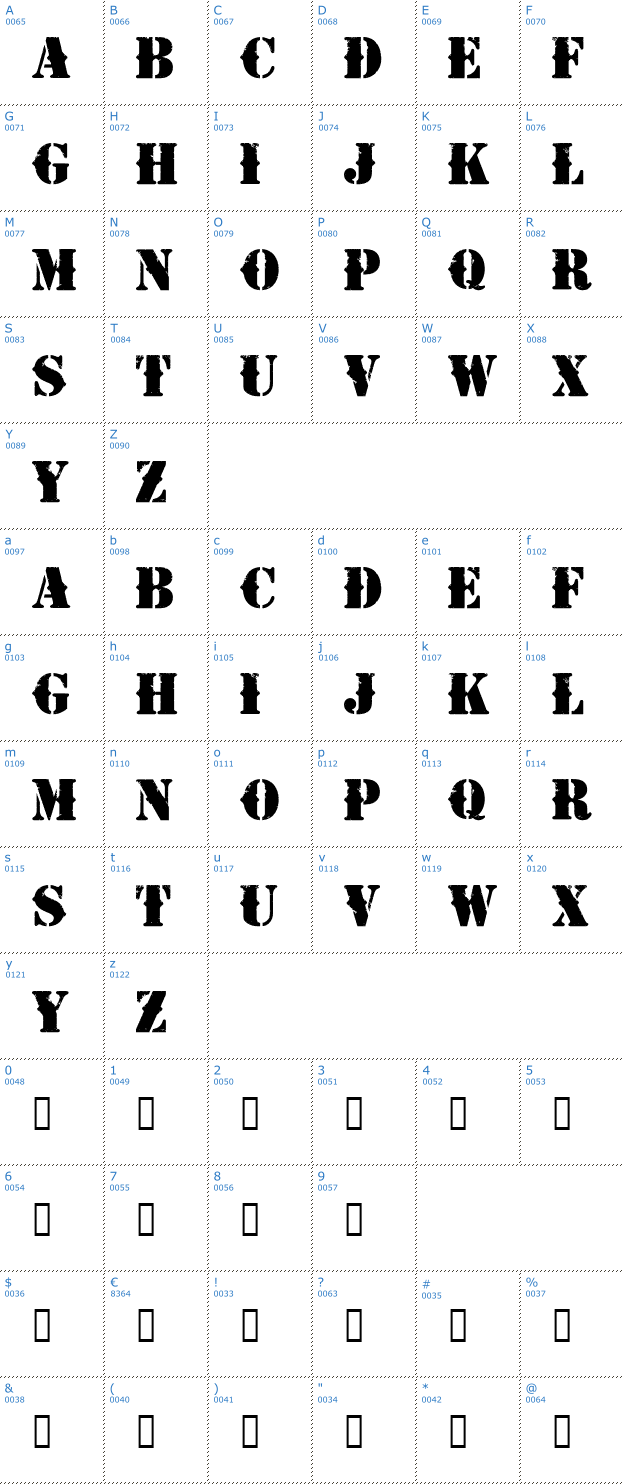 Schriftzeichen Napalm Vertigo Font