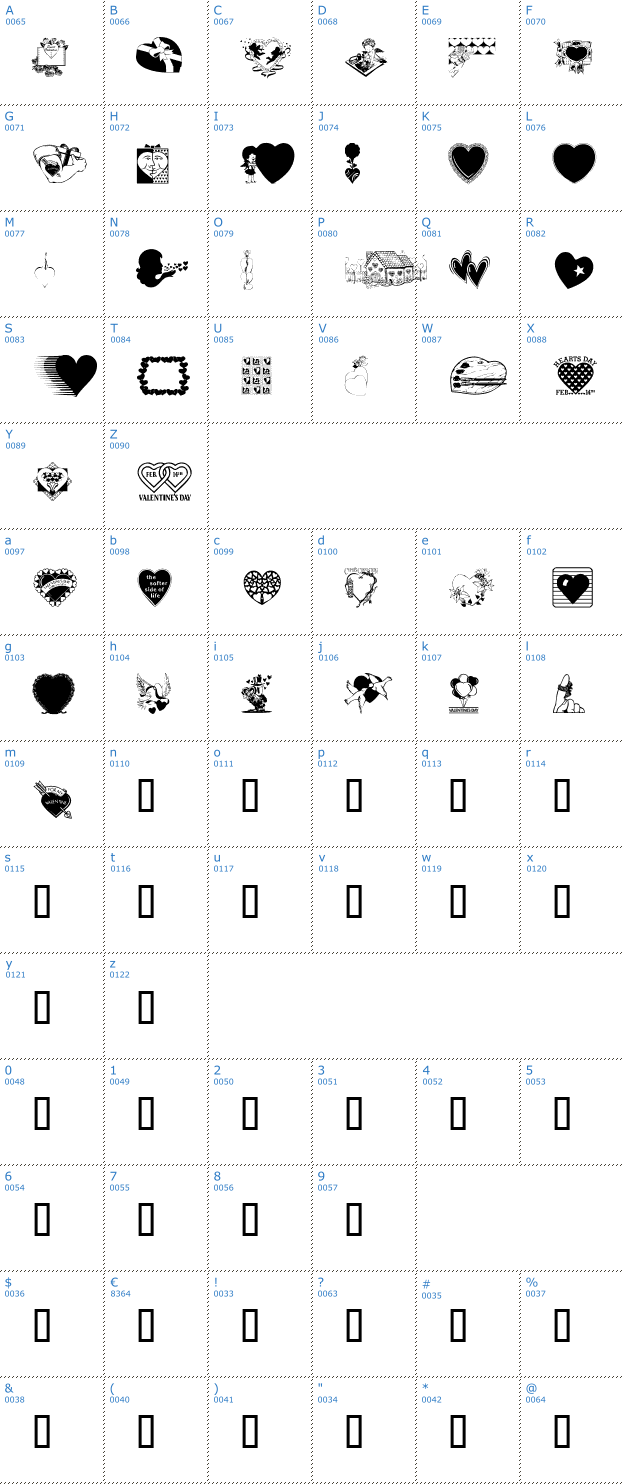 Schriftzeichen LM Valentines Font