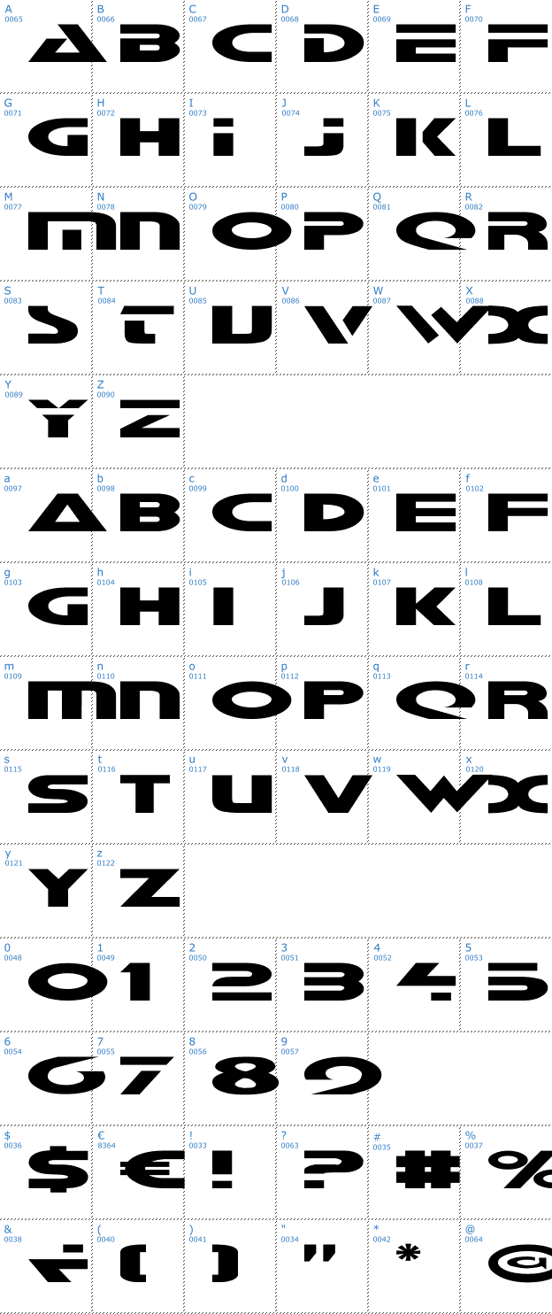 Schriftzeichen Galant Font