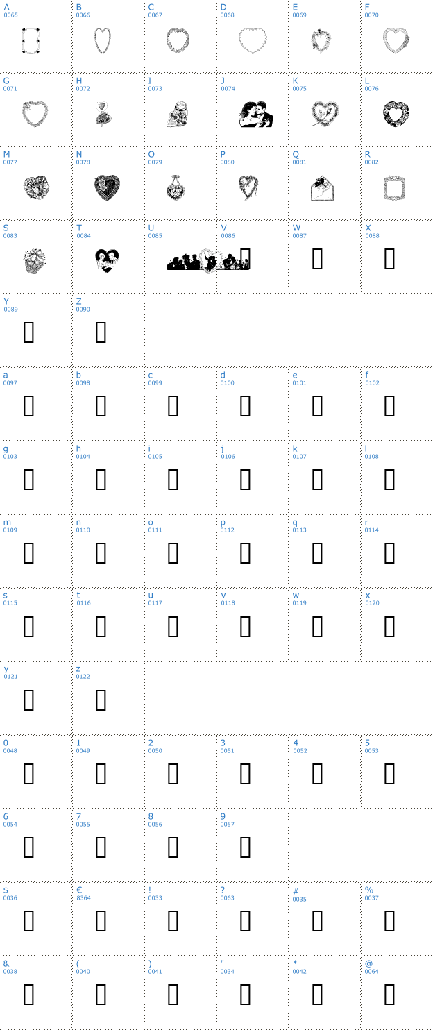 Schriftzeichen Valentine Day Font