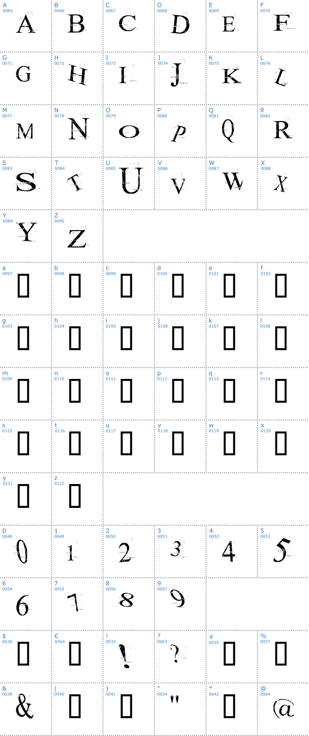 Schriftzeichen akoom Font