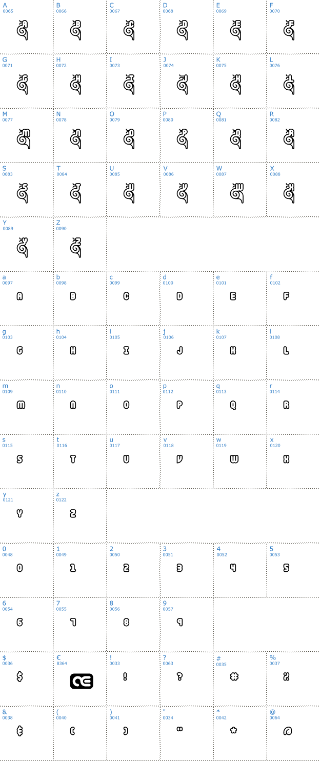 Schriftzeichen Snailets BRK Font