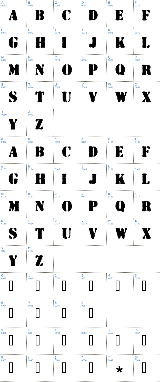 Schriftzeichen Wartorn Font