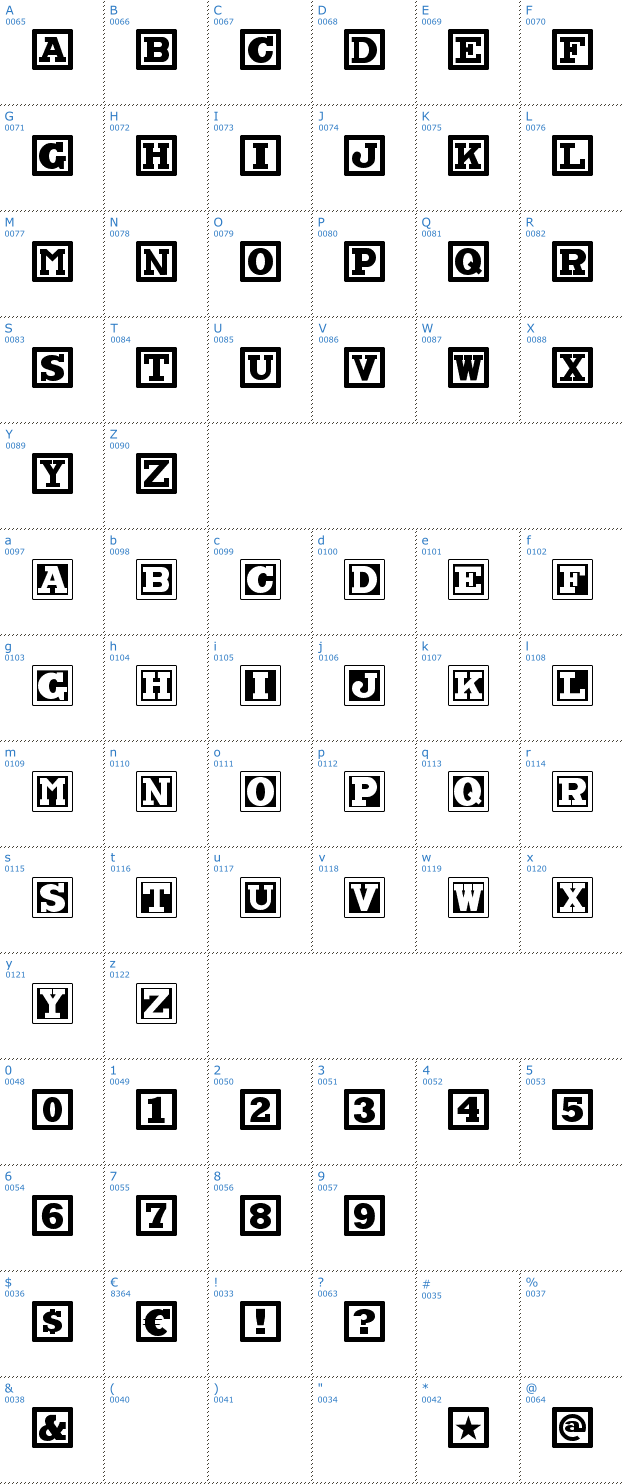 Schriftzeichen Chock A Block NF Font