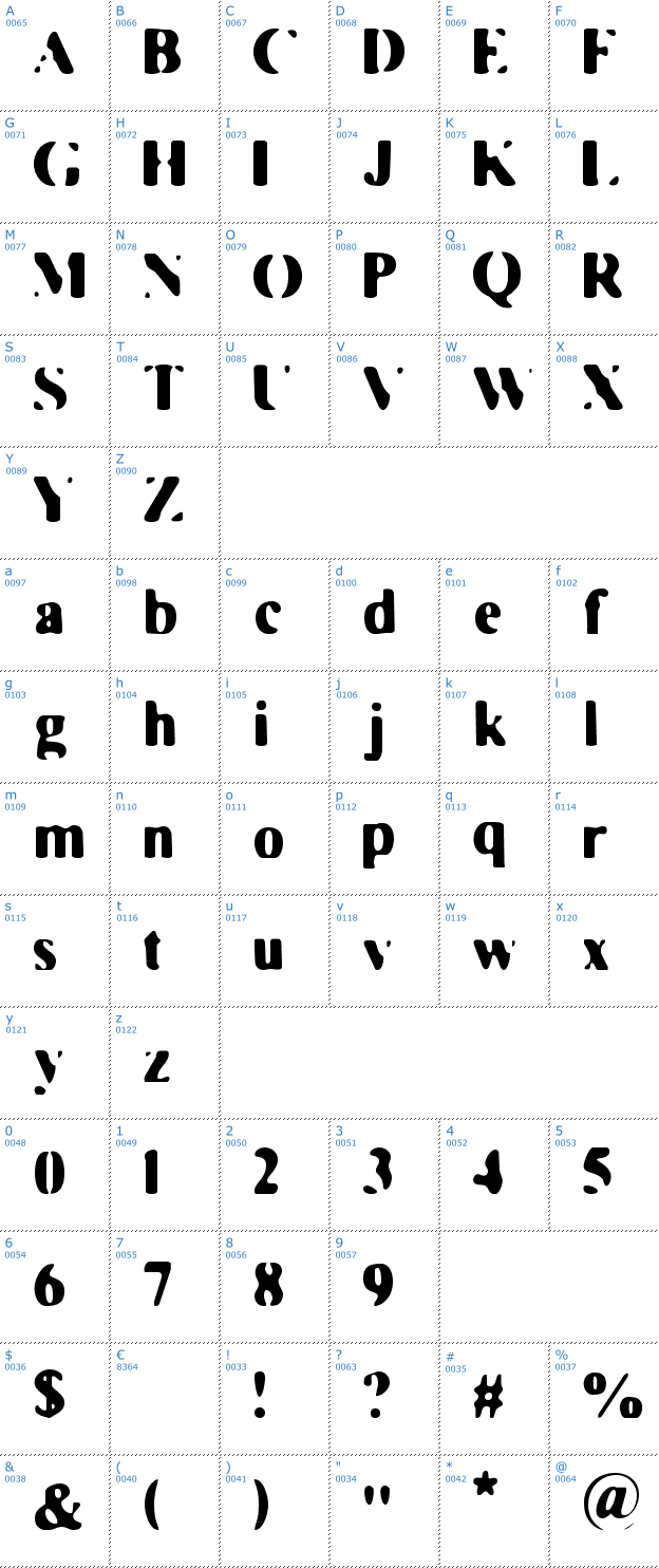 Schriftzeichen Faded MovieStar Font