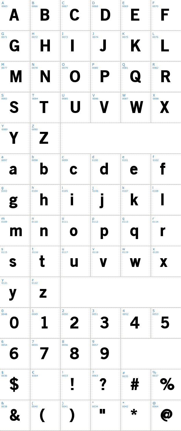Schriftzeichen OldSansBlack Font