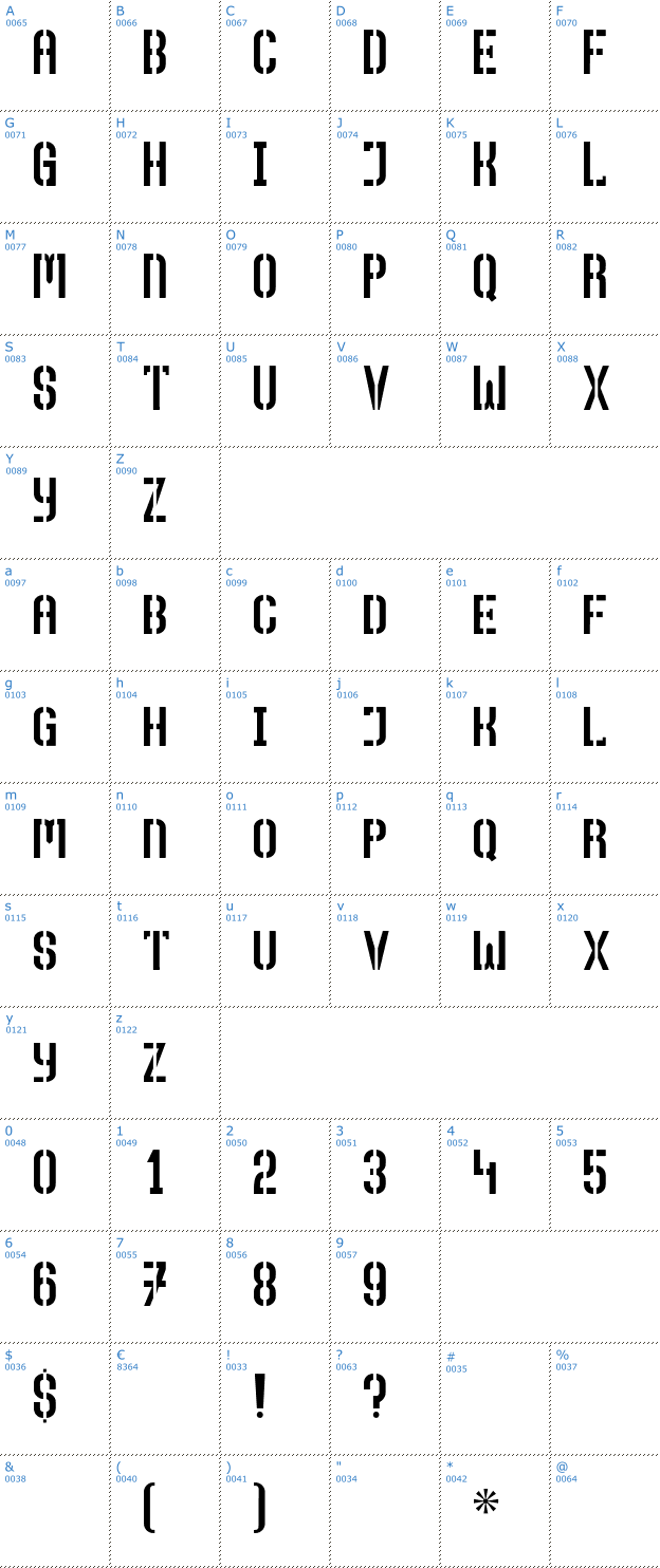 Schriftzeichen Top Secret Font