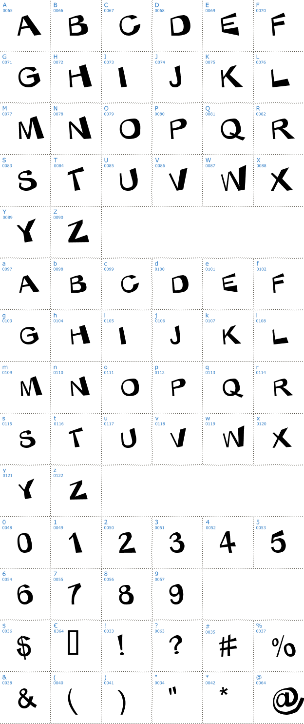 Schriftzeichen Kablam! Font
