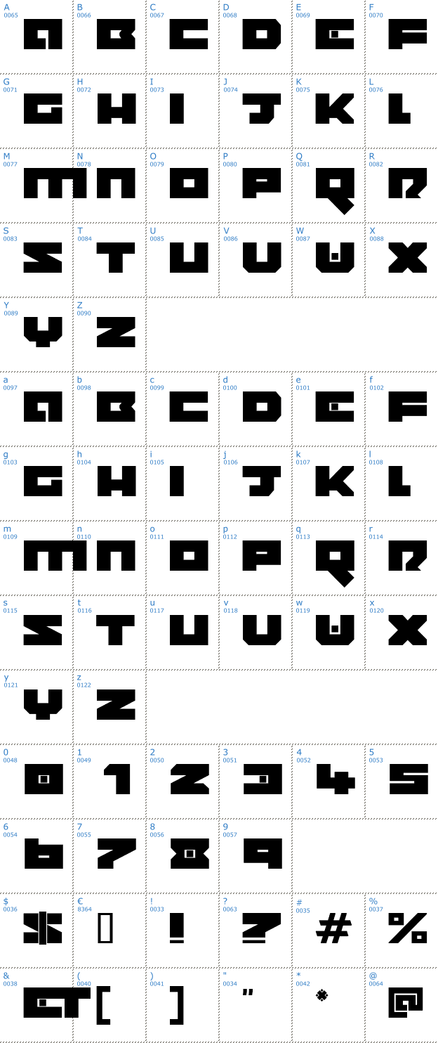 Schriftzeichen Planing Font