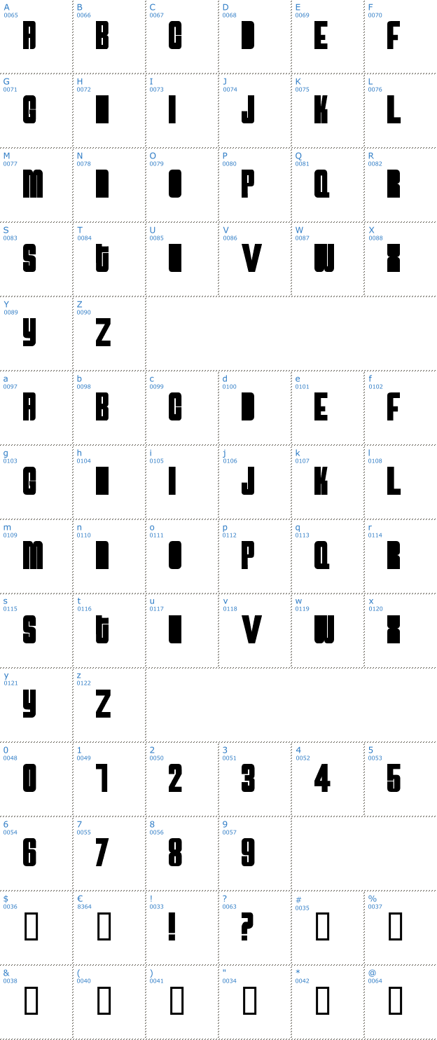 Schriftzeichen Atomic Bomb Font