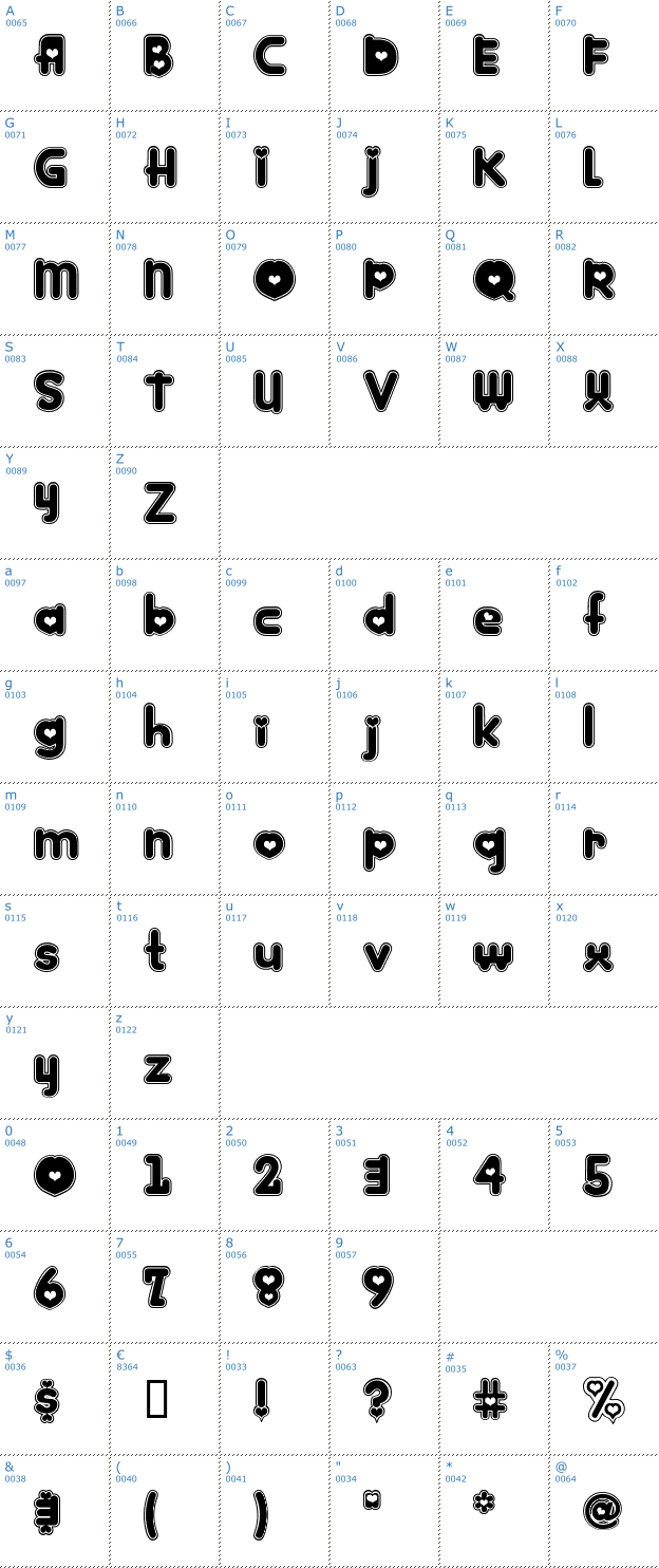Schriftzeichen Kinkee Font