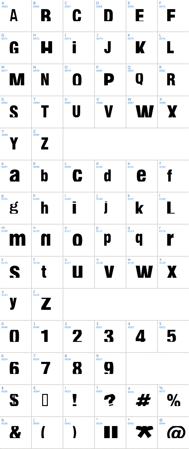 Schriftzeichen fabianestem Font