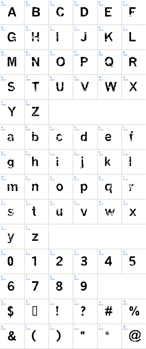 Schriftzeichen Miasm Font