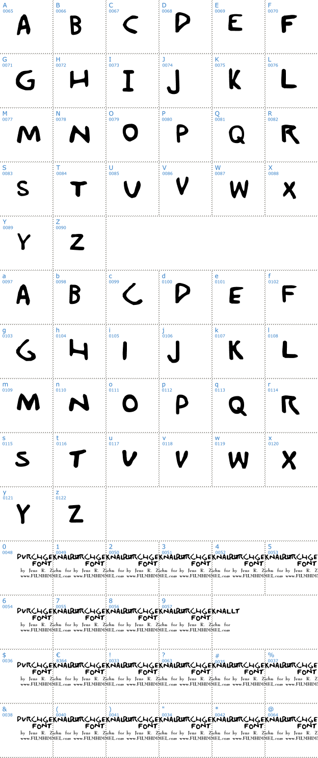 Schriftzeichen Durchgeknallt Font