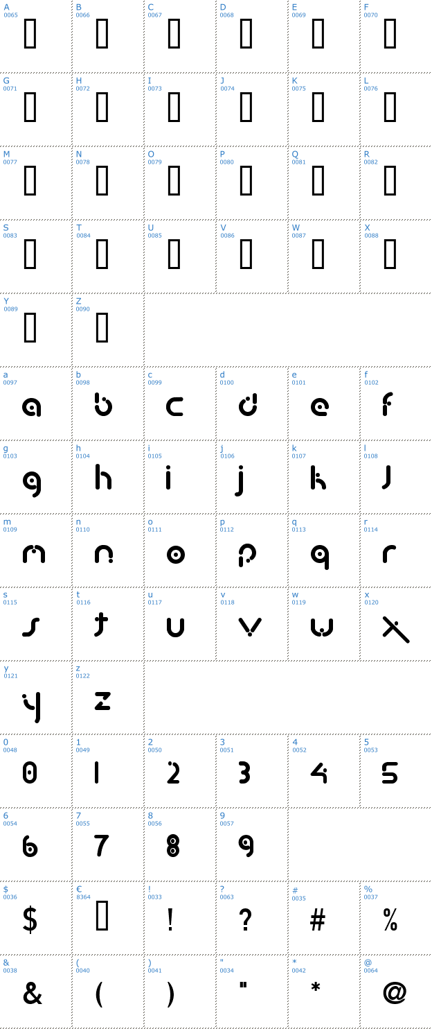 Schriftzeichen buzpark Font